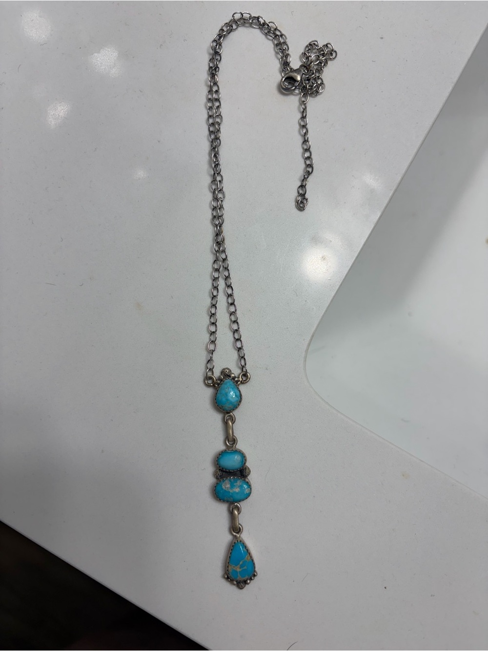 Turquoise/sterling silver necklace
